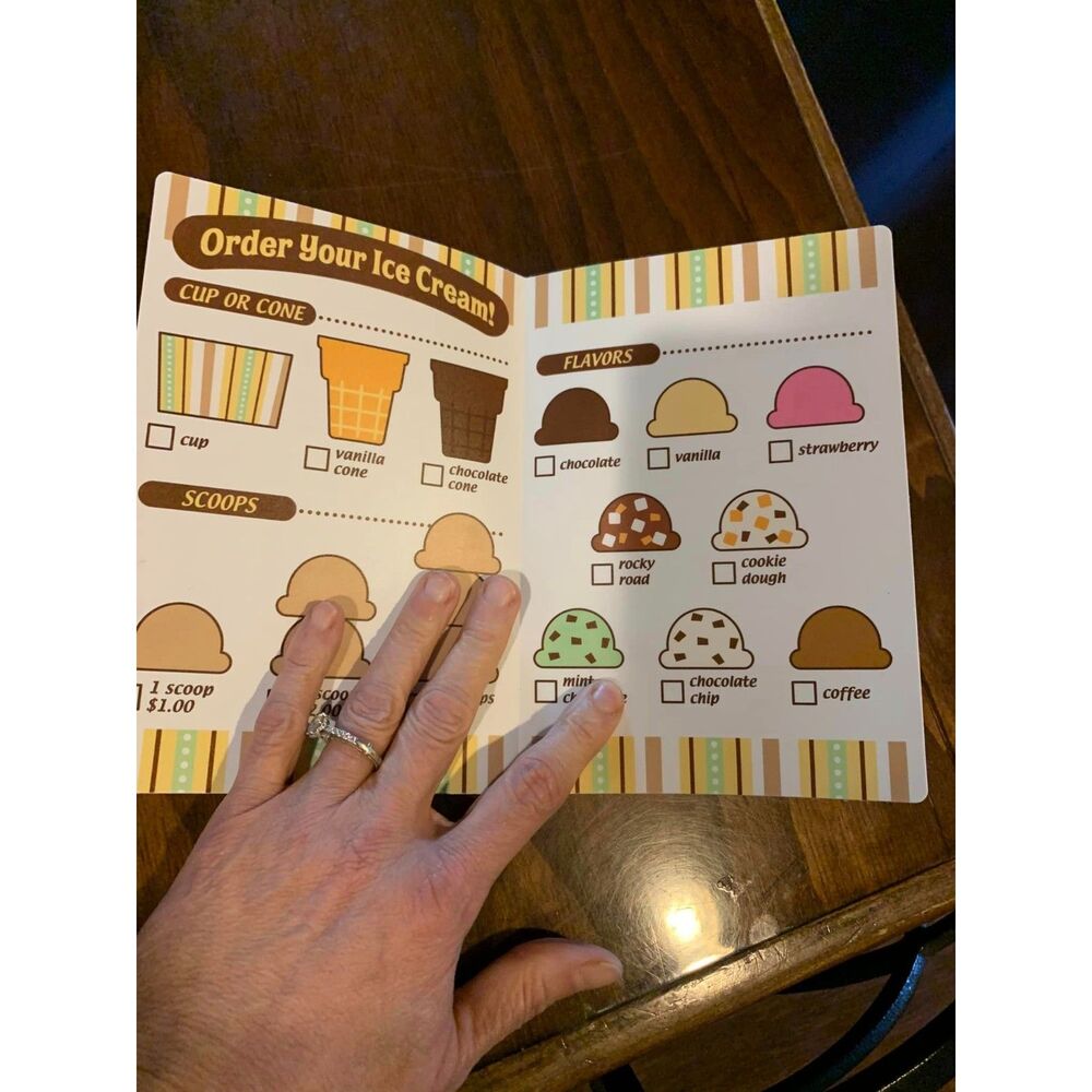 Melissa & Doug Scoop & Serve Ice Cream Counter REPLACEMENT Menu EUC